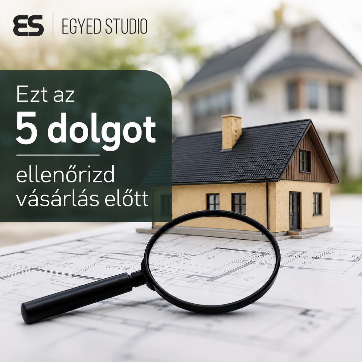 Egy megvásárlásra váró ingatlan, amelynél elengedhetetlen a tulajdoni lap és a térképmásolat előzetes ellenőrzése az adásvétel előtt.